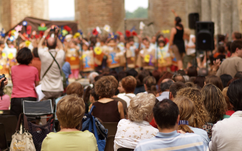 Kids enjoying a concert.
